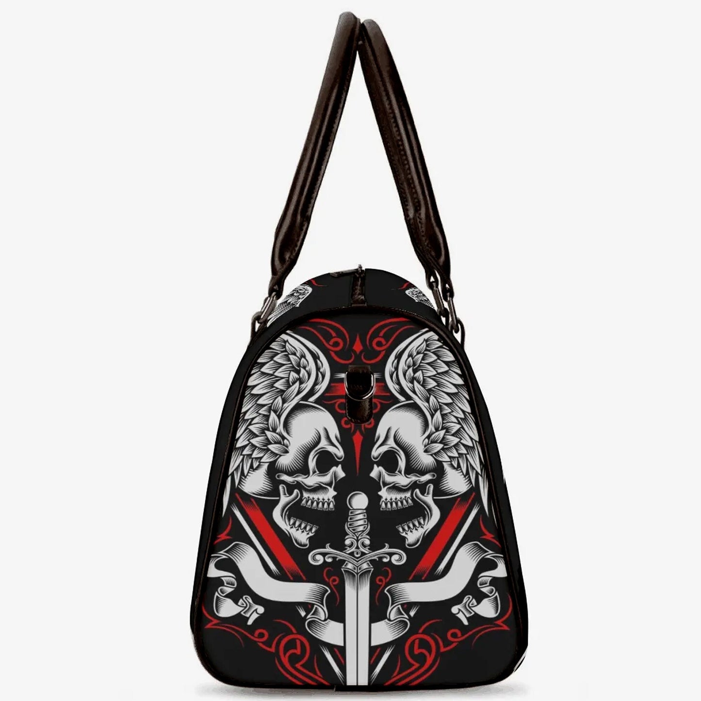 Skeleton Overnight Bag, flame skull Carry On Bag, flaming skull Carry on Weekender Overnight Bag halloween weekender bags goth weekender bag