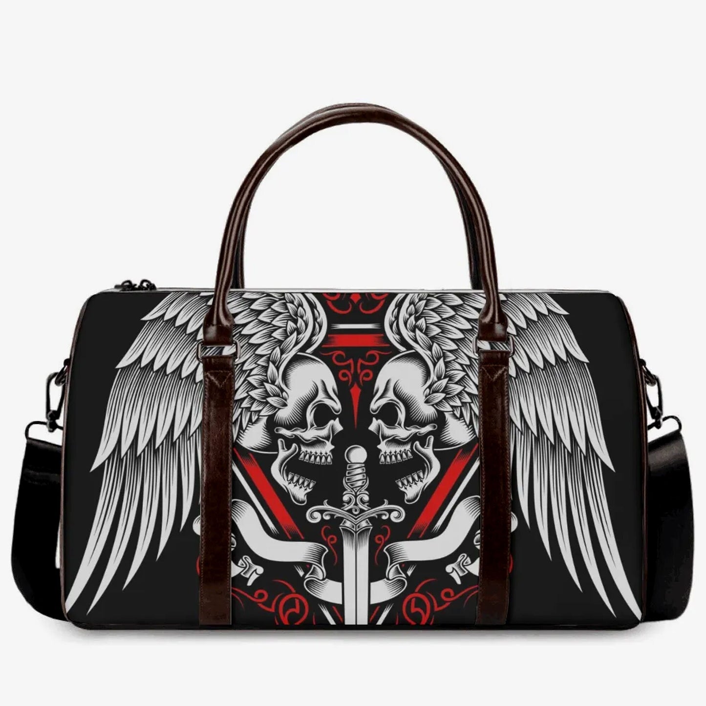 Skeleton Overnight Bag, flame skull Carry On Bag, flaming skull Carry on Weekender Overnight Bag halloween weekender bags goth weekender bag