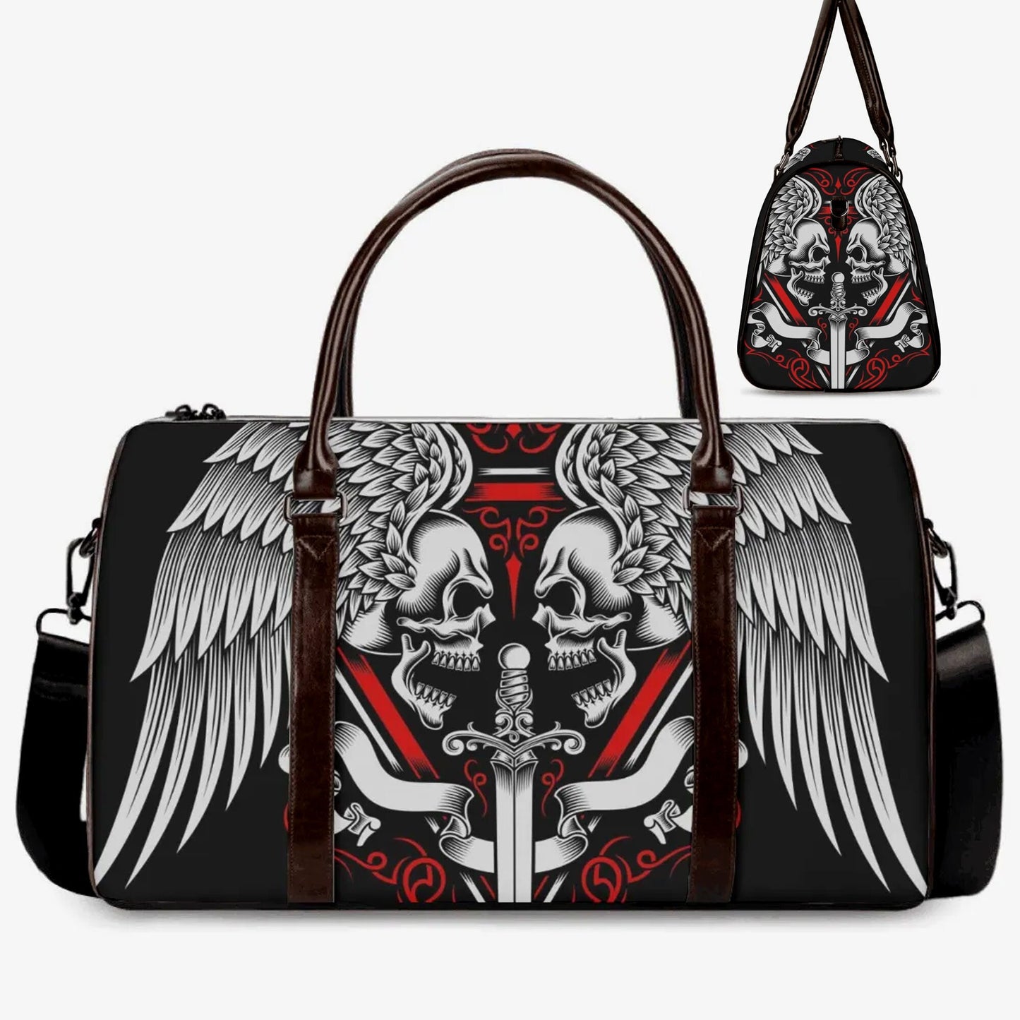 Skeleton Overnight Bag, flame skull Carry On Bag, flaming skull Carry on Weekender Overnight Bag halloween weekender bags goth weekender bag