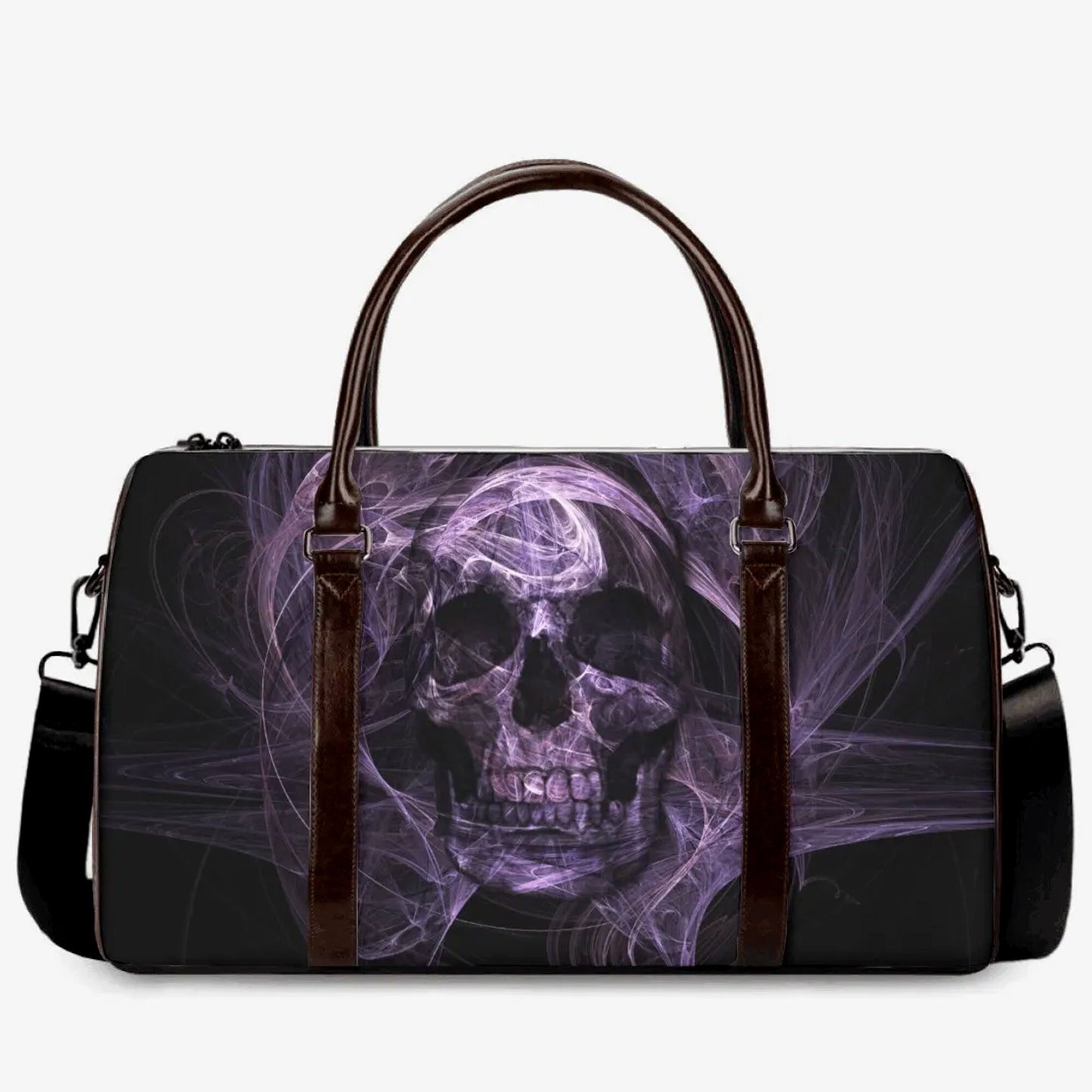 Christmas skull Canvas Weekend Travel Bag, halloween handbag biker skull large travel bag punisher skull shoulder bag flame skull travel bag