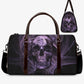 Christmas skull Canvas Weekend Travel Bag, halloween handbag biker skull large travel bag punisher skull shoulder bag flame skull travel bag