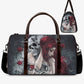 Grim reaper large travel bag, skull in fire handbag, christmas skull monogrammed bag, gothic skull shoulder bag, horror Carry On Bag handbag