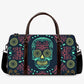 Day of the dead weekender bags, floral skull monogrammed bag, mexican skull Carry On Bag, cinco de mayo skull large travel bag shoulder bag