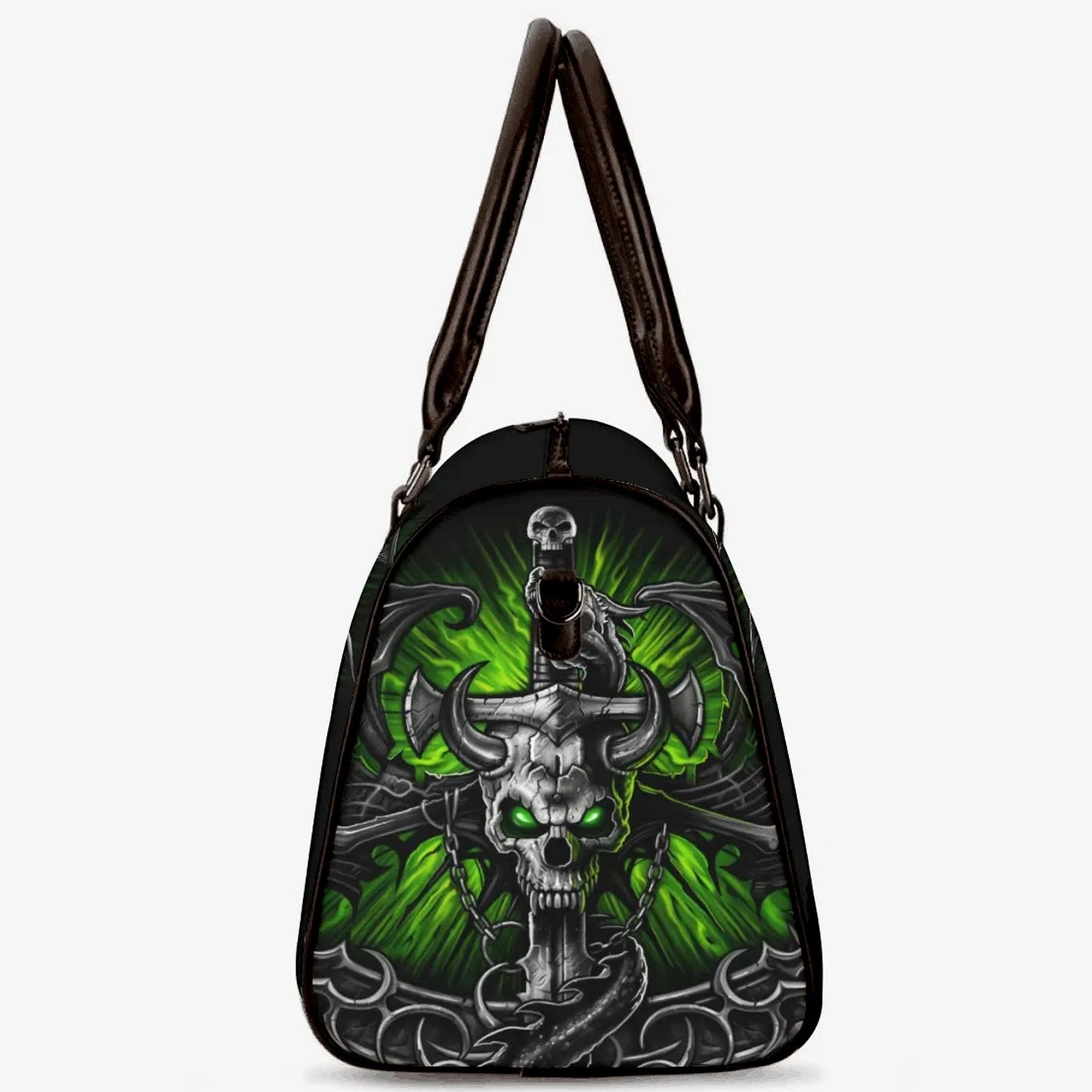 Punisher skull duffel bag, flower skull handbag, skull weekender bags, floral skull monogrammed bag, flaming skull Vacation Holidays Travel