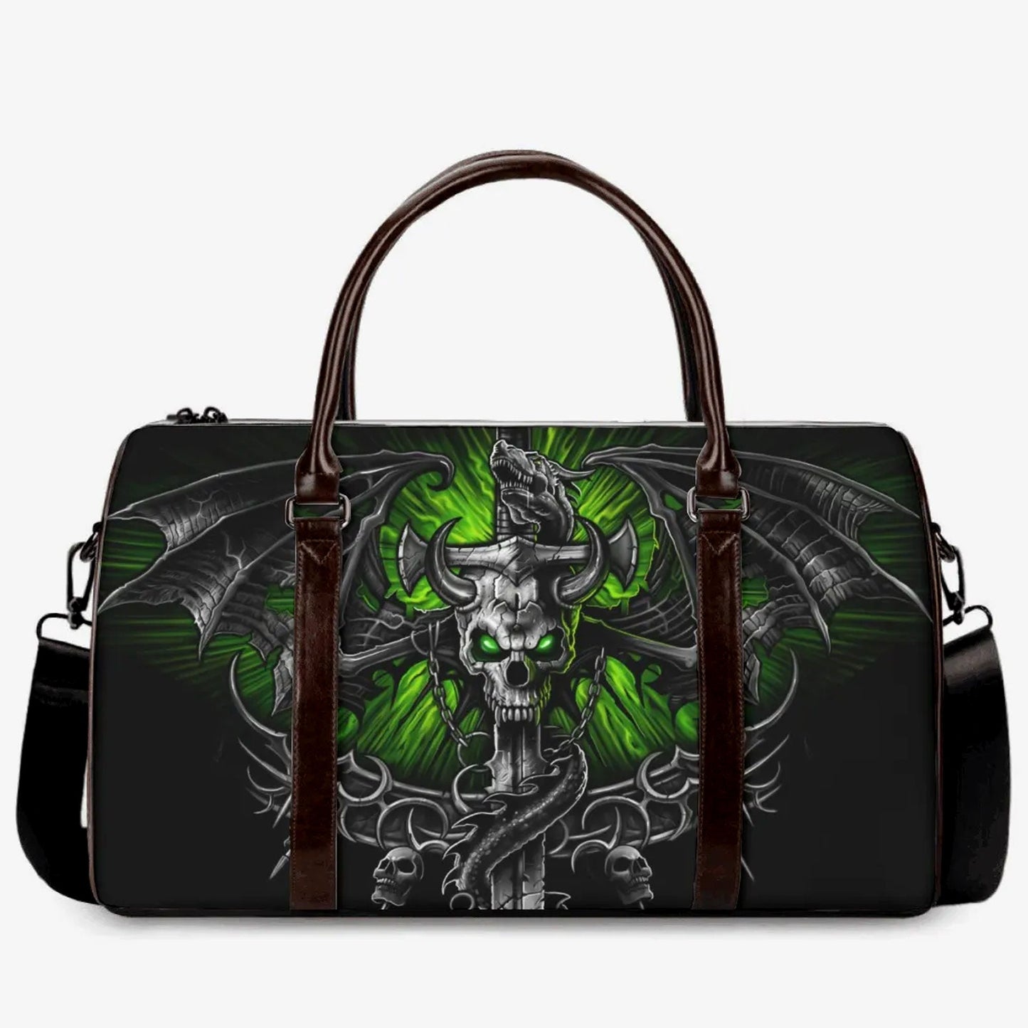 Punisher skull duffel bag, flower skull handbag, skull weekender bags, floral skull monogrammed bag, flaming skull Vacation Holidays Travel