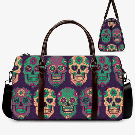 Day of the dead Hospital Bag, dia de los muertos skull Canvas Weekend Travel Bag, candy skull Hospital Bag, calaveras skull large travel bag