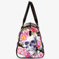 Flower skull Hospital Bag, floral skull Overnight Bag, goth Hospital Bag, halloween weekender bags, motorcycle skull Hospital Bag, skull bag