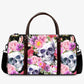 Flower skull Hospital Bag, floral skull Overnight Bag, goth Hospital Bag, halloween weekender bags, motorcycle skull Hospital Bag, skull bag