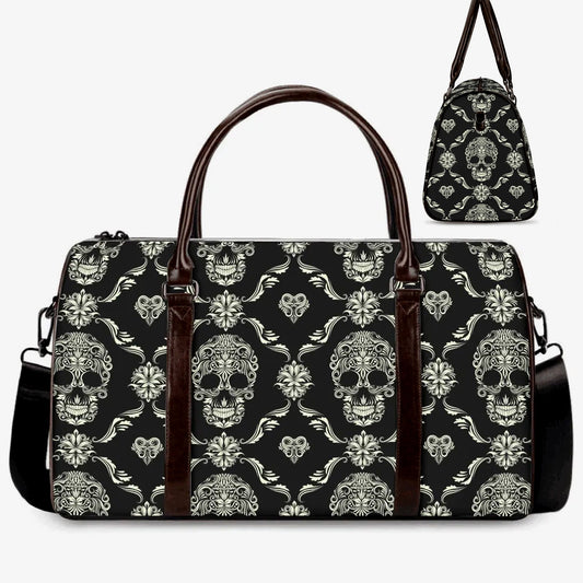 Sugar skull large travel bag sugar skull Canvas Weekend Travel Bag sugar skull handbag, sugar skull Overnight Bag calaveras skull travel bag