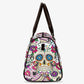 Floral sugar skull Carry on Weekender Overnight Bag, dia de los muertos skull Overnight Bag, day of the dead monogrammed bag sugar skull bag