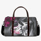 Sugar skull shoulder bag, cinco de mayo skull Overnight Bag, day of the dead handbag, floral sugar skull travel bag, floral skull duffel bag