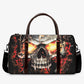 Flame skull duffel bag, biker skull Vacation Holidays Travel Bag, evil Vacation Holidays Travel Bag, rose skull Overnight Bag, goth shoulder