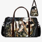 Biker skull large travel bag, floral skull weekender bags, motorcycle skull shoulder bag, christmas skull large travel bag, motorcycle skull