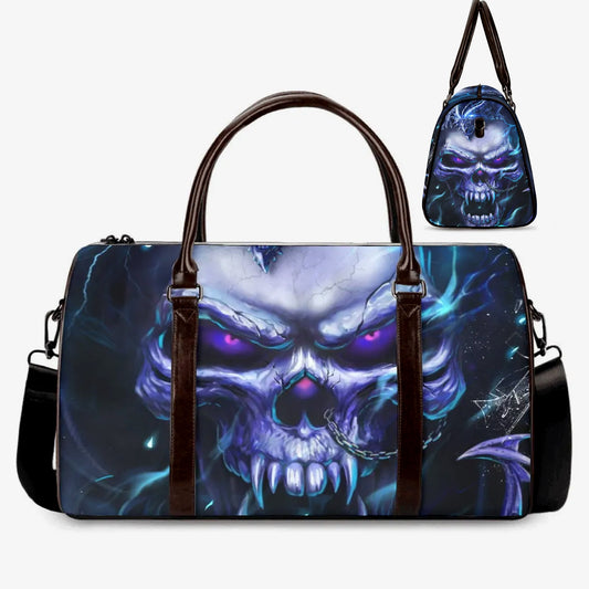 Flaming skull weekender bags, horror Vacation Holidays Travel Bag, horror Vacation Holidays Travel Bag, goth large travel bag, evil handbag