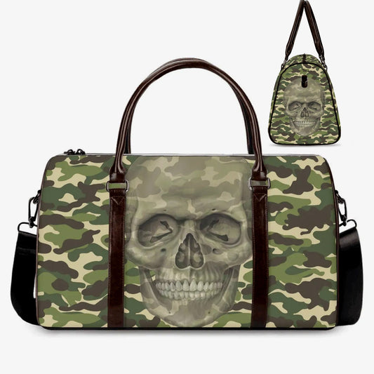 Skeleton weekender bags, goth shoulder bag, skeleton large travel bag, gothic skull Carry on Weekender Overnight Bag, skull Vacation Holiday