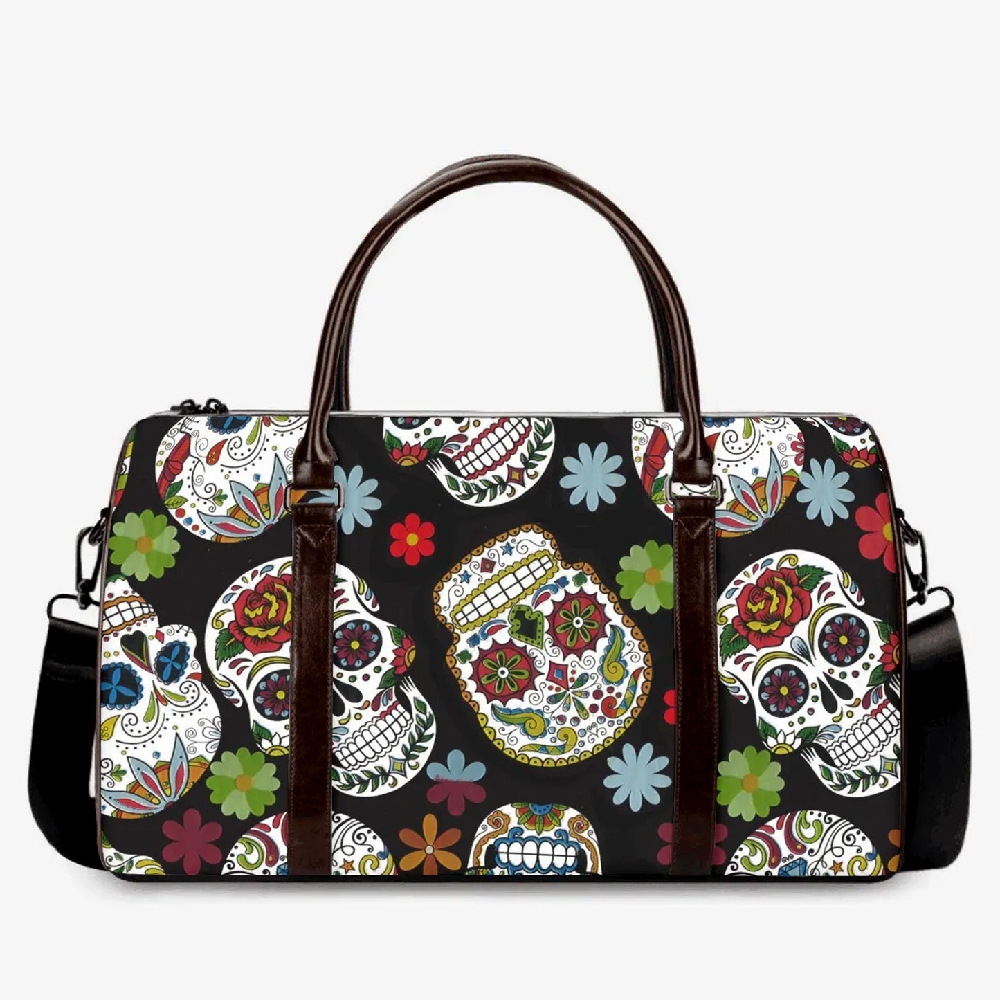Candy skull Overnight Bag, cinco de mayo skull handbag, day of the dead travel bag, mexico large travel bag, cinco de mayo skull handbag bag