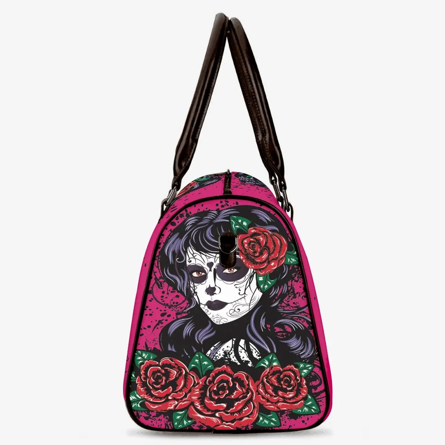 Sugar skull Vacation Holidays Travel Bag, cinco de mayo skull large travel bag, floral skull duffel bag, floral skull shoulder bag handbag