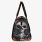 Grim reaper weekender bags, motorcycle skull handbag, flower skull Vacation Holidays Travel Bag, floral skull large travel bag skull handbag