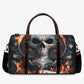 Grim reaper weekender bags, motorcycle skull handbag, flower skull Vacation Holidays Travel Bag, floral skull large travel bag skull handbag