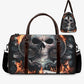 Grim reaper weekender bags, motorcycle skull handbag, flower skull Vacation Holidays Travel Bag, floral skull large travel bag skull handbag