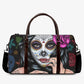 Sugar skull travel bag, day of the dead shoulder bag, floral skull Canvas Weekend Travel Bag floral sugar skull monogrammed bag shoulder bag