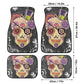 Day of the dead seat cover protector, candy skull car seat , sugar skull girl car seat dia de los muertos skull seat cover protector car mat