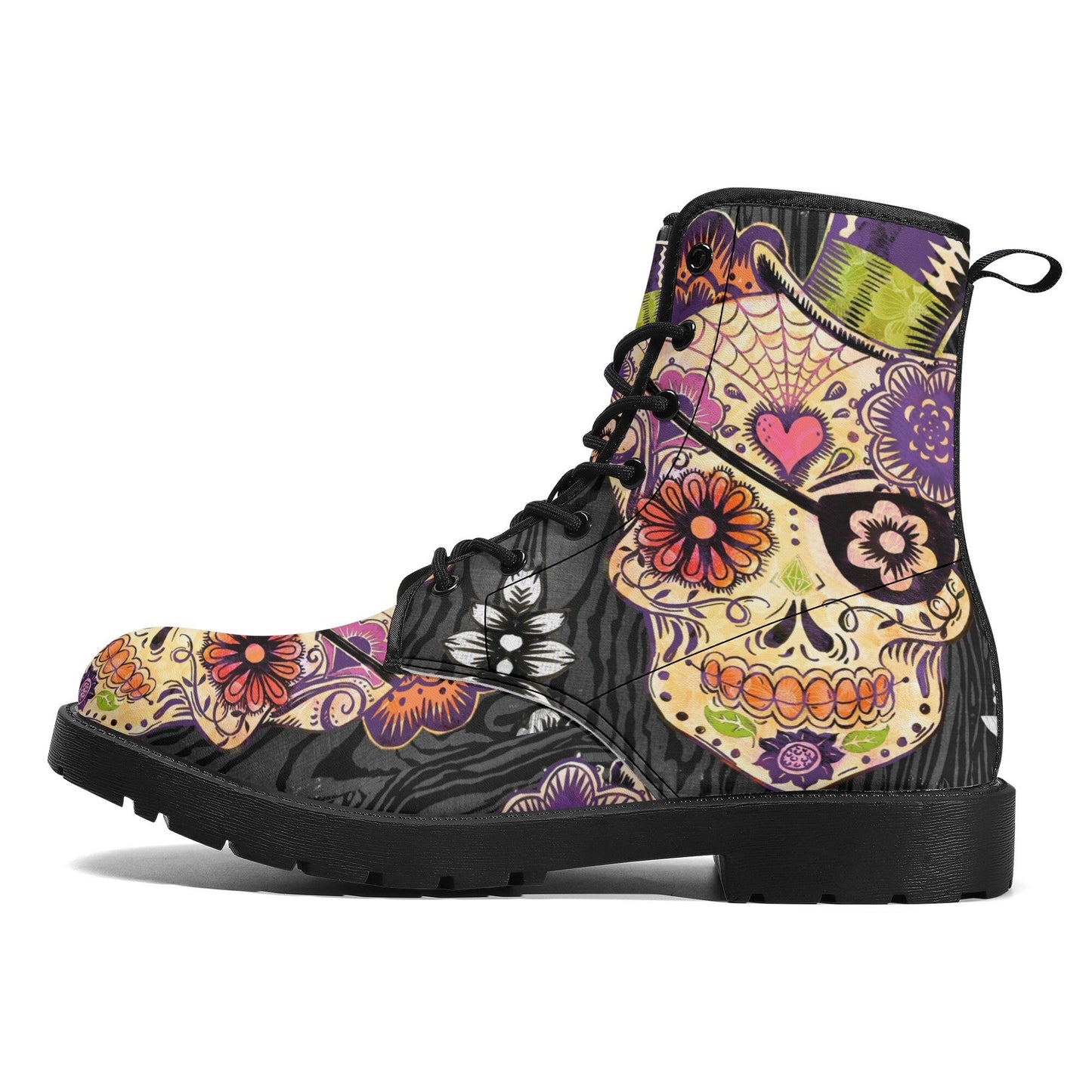 Day of the dead waterproof boot, calaveras skull shoes, mexican skull men women boots, floral skull waterproof boot, mexico men women boots