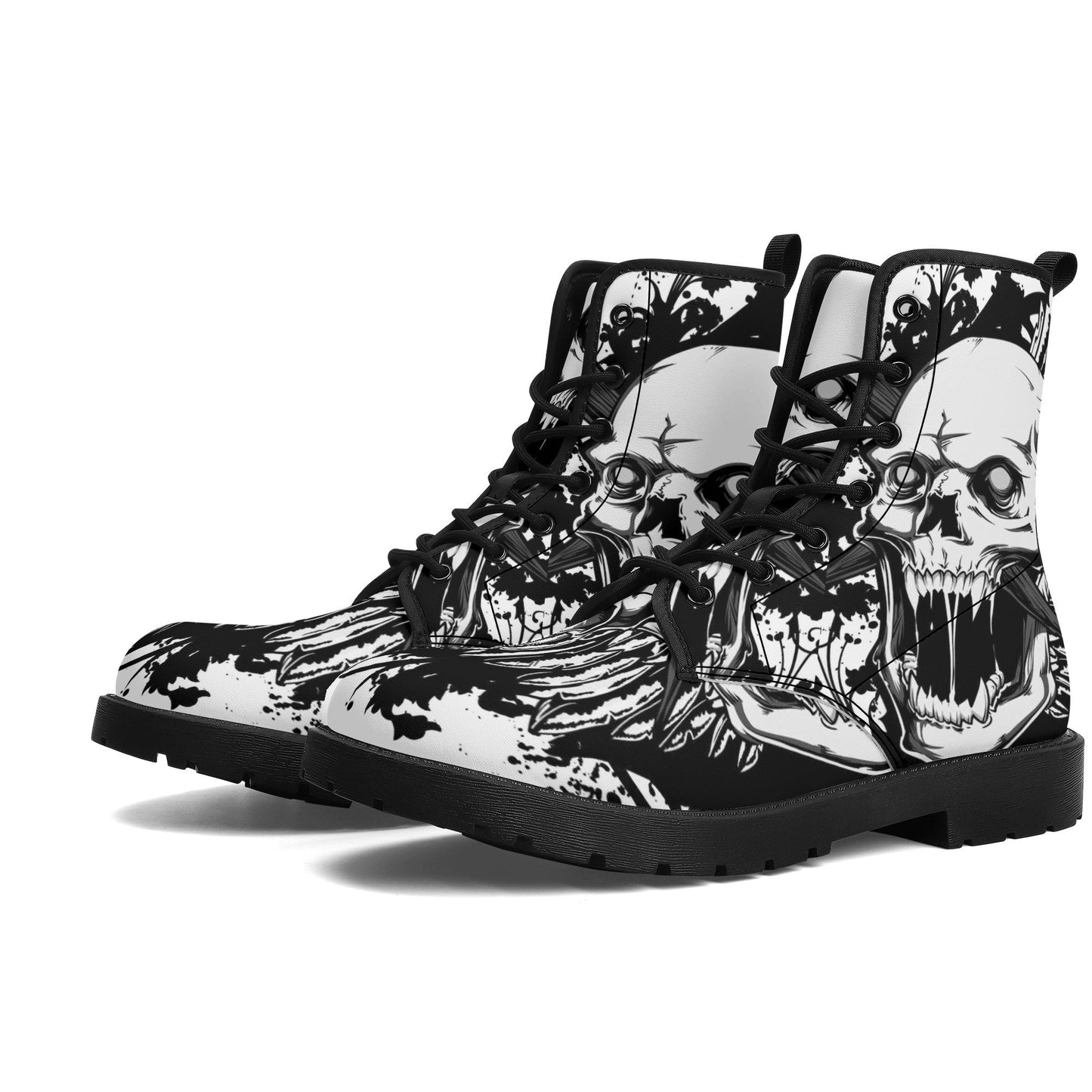 Horror waterproof Lace Up Anti-Slip platform nooties, skeleton waterproof shoes, christmas skull fashion leather boots skeleton unisex boots
