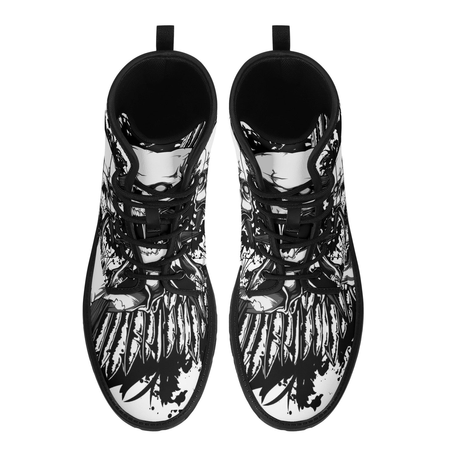 Horror waterproof Lace Up Anti-Slip platform nooties, skeleton waterproof shoes, christmas skull fashion leather boots skeleton unisex boots