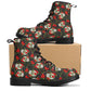 Mexican skull boots for men women, sugar skull girl unisex shoes, sugar skull men women shoes, sugar skull ankle Boots, dia de los muertos