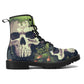Gothic skull unisex boots, biker skull winter boots, death skull ankle Boots, skeleton waterproof Lace Up Anti-Slip platform nooties boots