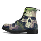 Gothic skull unisex boots, biker skull winter boots, death skull ankle Boots, skeleton waterproof Lace Up Anti-Slip platform nooties boots