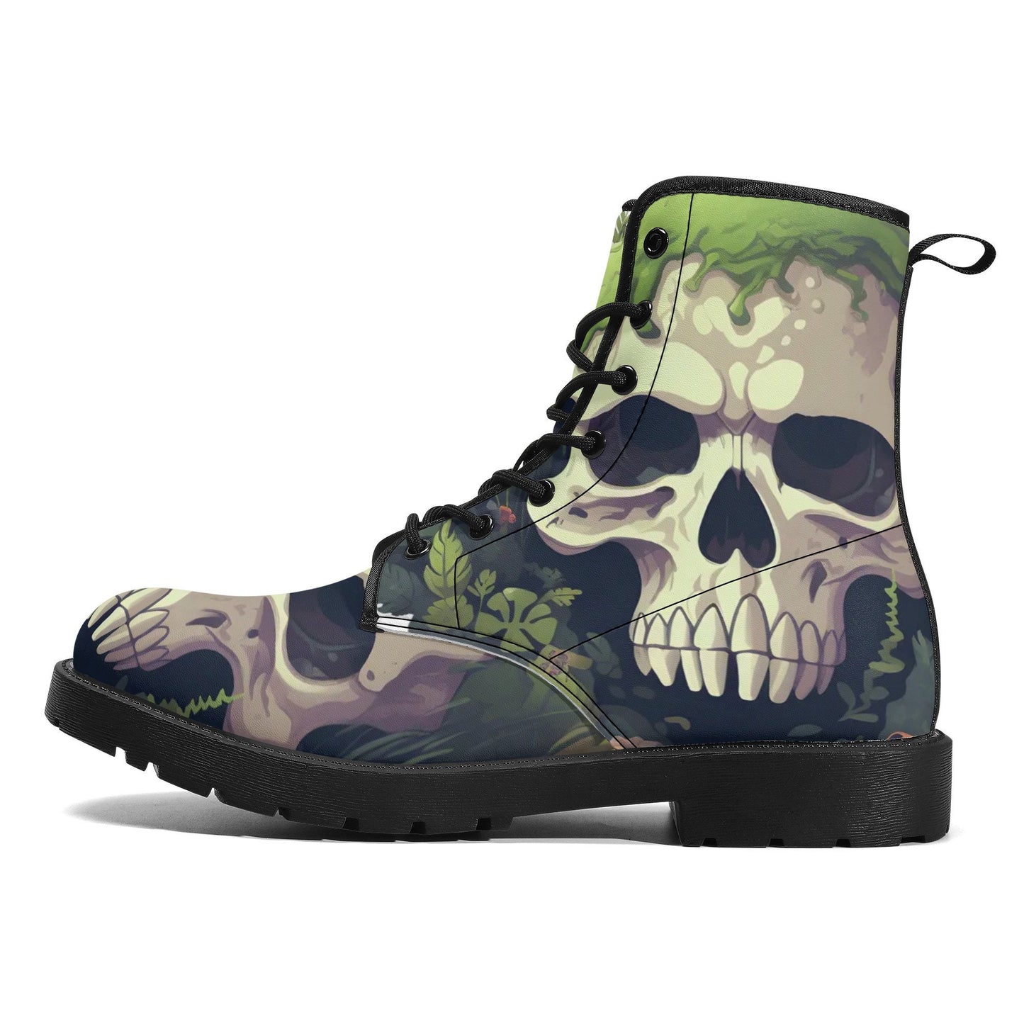 Gothic skull unisex boots, biker skull winter boots, death skull ankle Boots, skeleton waterproof Lace Up Anti-Slip platform nooties boots
