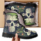 Gothic skull unisex boots, biker skull winter boots, death skull ankle Boots, skeleton waterproof Lace Up Anti-Slip platform nooties boots
