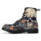 Skeleton waterproof Lace Up Anti-Slip platform nooties, grim reaper combat boots, gothic skull ankle Boots, flower skull boots, halloween