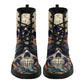 Skeleton waterproof Lace Up Anti-Slip platform nooties, grim reaper combat boots, gothic skull ankle Boots, flower skull boots, halloween