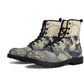 Evil unisex shoes, goth waterproof boot, flower skull waterproof Lace Up Anti-Slip platform nooties, skull in fire waterproof boot shoes
