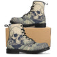 Evil unisex shoes, goth waterproof boot, flower skull waterproof Lace Up Anti-Slip platform nooties, skull in fire waterproof boot shoes