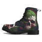 Gothic skull men women shoes, grim reaper men women shoes, halloween boots, skeleton waterproof Lace Up Anti-Slip platform nooties boots