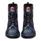 Flaming skull men women boots, skeleton waterproof Lace Up Anti-Slip platform nooties, skeleton combat boots flower skull unisex boots shoes