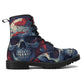 Flaming skull men women boots, skeleton waterproof Lace Up Anti-Slip platform nooties, skeleton combat boots flower skull unisex boots shoes