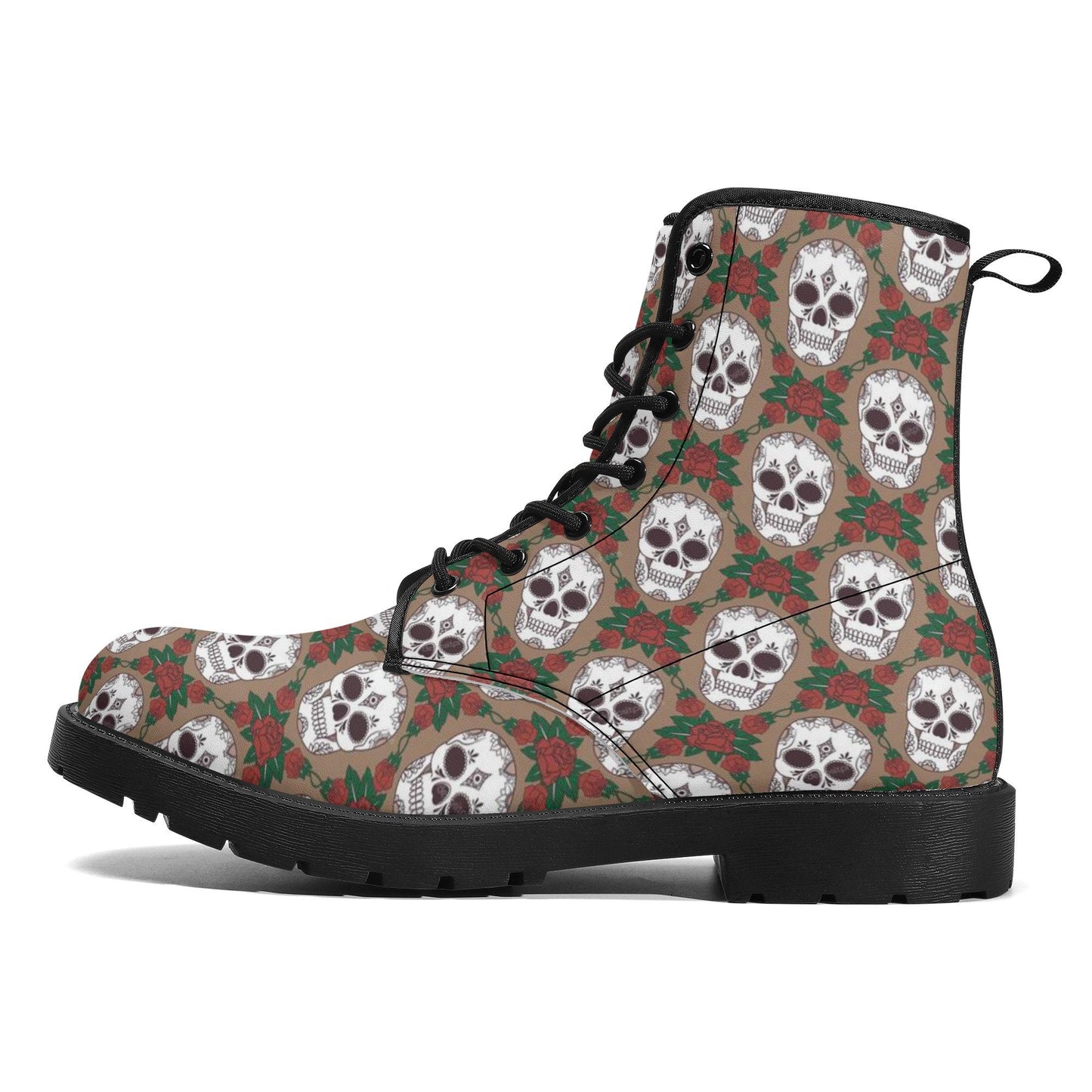 Floral sugar skull waterproof shoes, cinco de mayo skull boots, dia de los muertos skull boots, mexican skull unisex shoes skull boots shoes