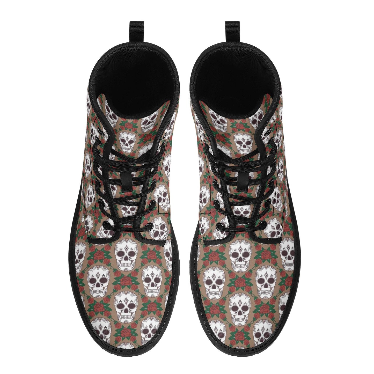 Floral sugar skull waterproof shoes, cinco de mayo skull boots, dia de los muertos skull boots, mexican skull unisex shoes skull boots shoes