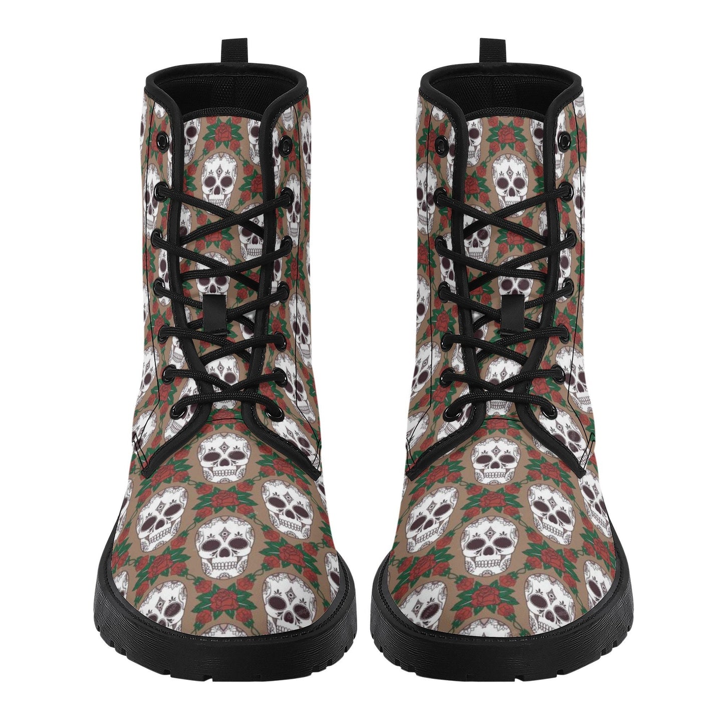 Floral sugar skull waterproof shoes, cinco de mayo skull boots, dia de los muertos skull boots, mexican skull unisex shoes skull boots shoes
