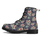 Floral sugar skull men women shoes, day of the dead fashion leather boots, floral skull ankle Boots, cinco de mayo skull boots, floral skull
