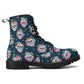 Floral skull men women boots, sugar skull girl men women boots, sugar skull winter boots, floral skull boots, mexican skull men women boots
