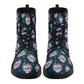 Floral skull men women boots, sugar skull girl men women boots, sugar skull winter boots, floral skull boots, mexican skull men women boots
