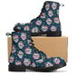 Floral skull men women boots, sugar skull girl men women boots, sugar skull winter boots, floral skull boots, mexican skull men women boots