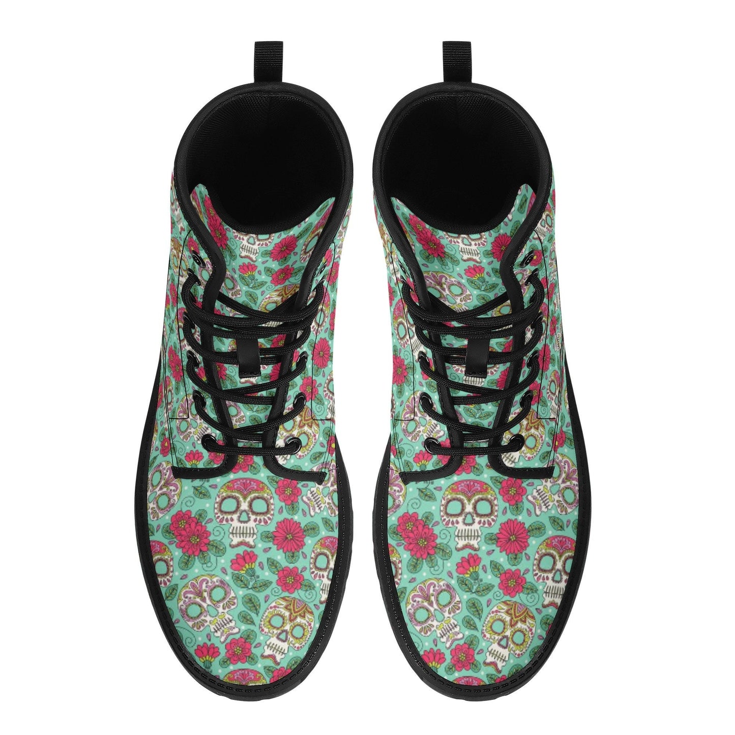 Mexico ankle Boots, candy skull waterproof shoes, sugar skull girl men women shoes, cinco de mayo skull fashion leather boots, mexican skull