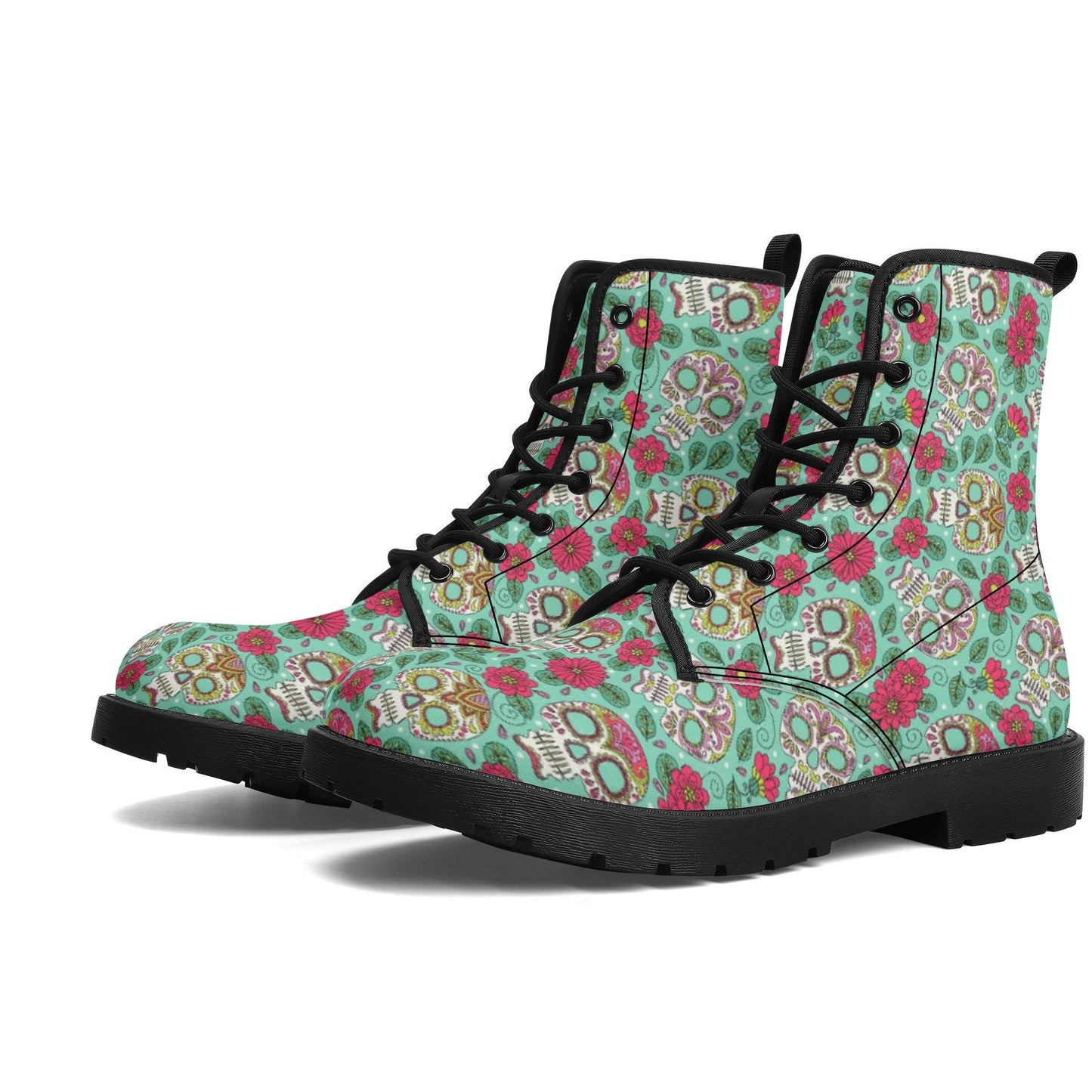 Mexico ankle Boots, candy skull waterproof shoes, sugar skull girl men women shoes, cinco de mayo skull fashion leather boots, mexican skull
